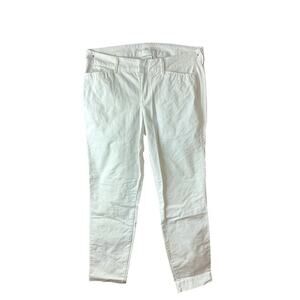 Old Navy Pixie Pants Women’s Size 4 White Slim Fit Ankle Trousers Stretch Cotton